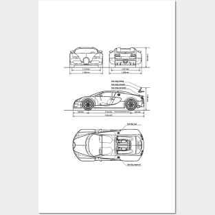 Veyron Grandsport Blueprint Posters and Art